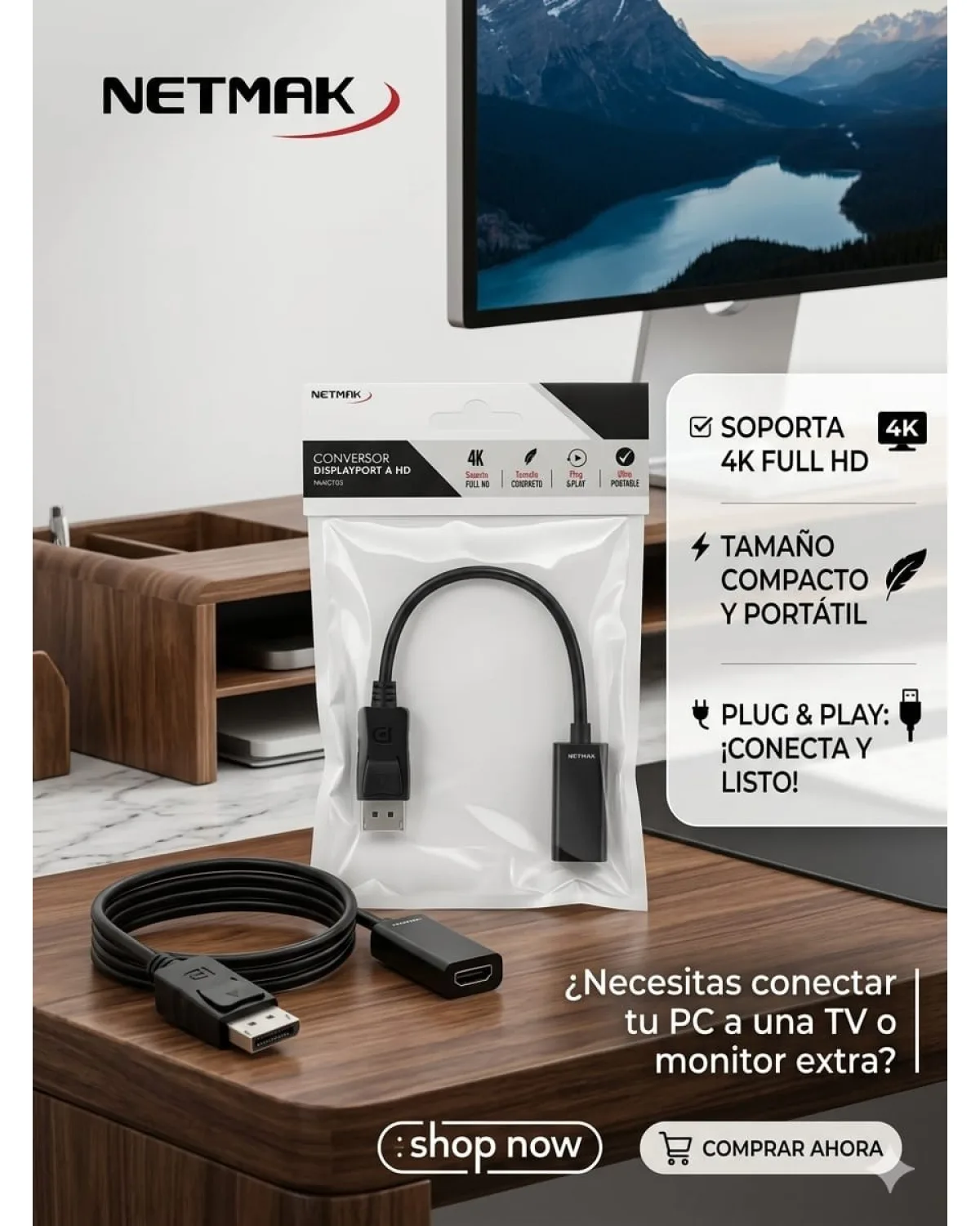 ADAPTADOR display port a HDMI