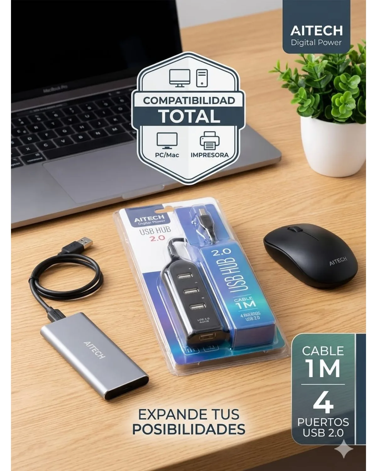 hub usb 4 tomas usb aitech