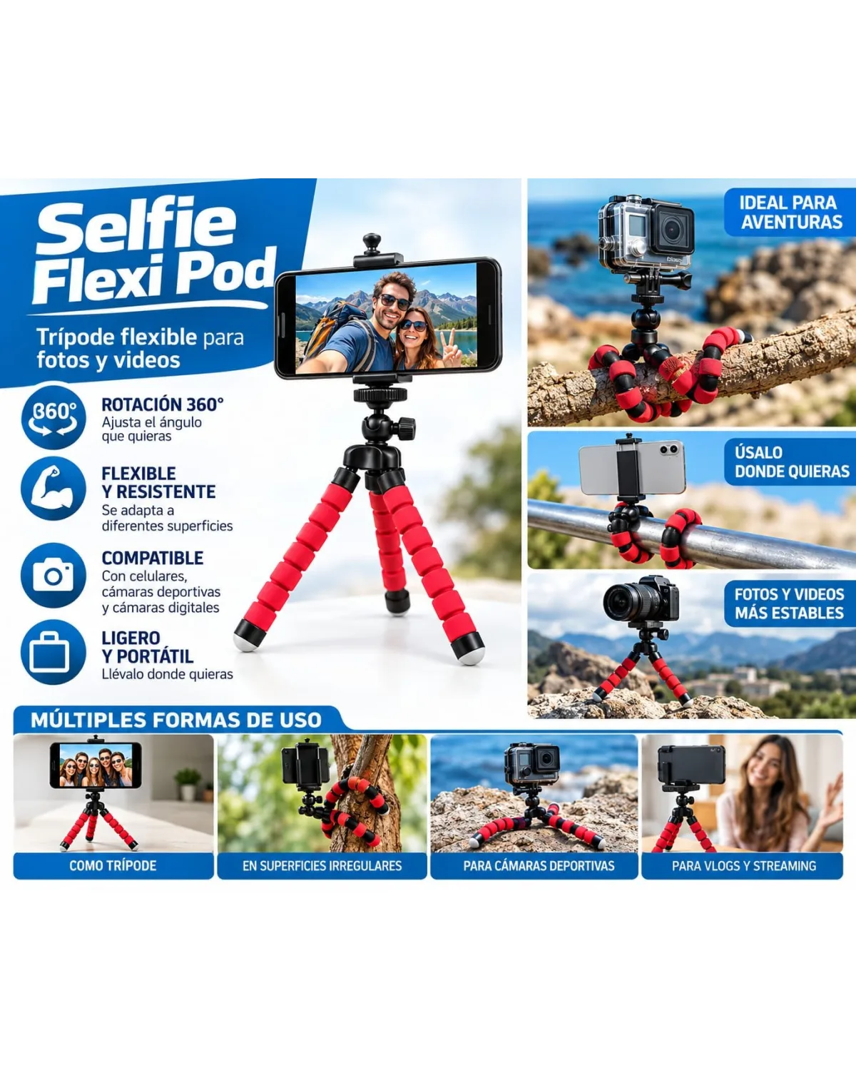 Tripode para celular SELFIE FLEXI POD