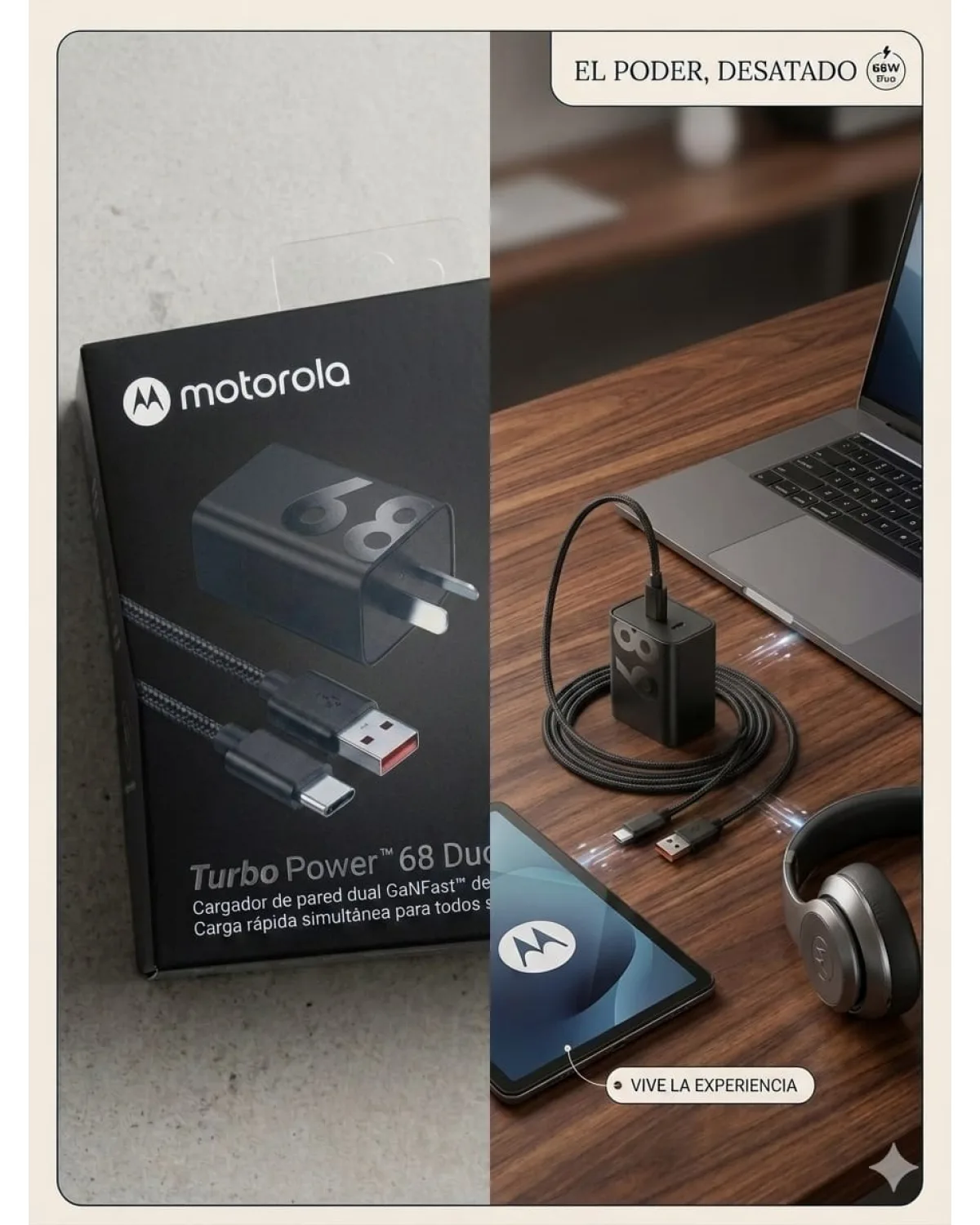 Cargador Original Motorola 68w