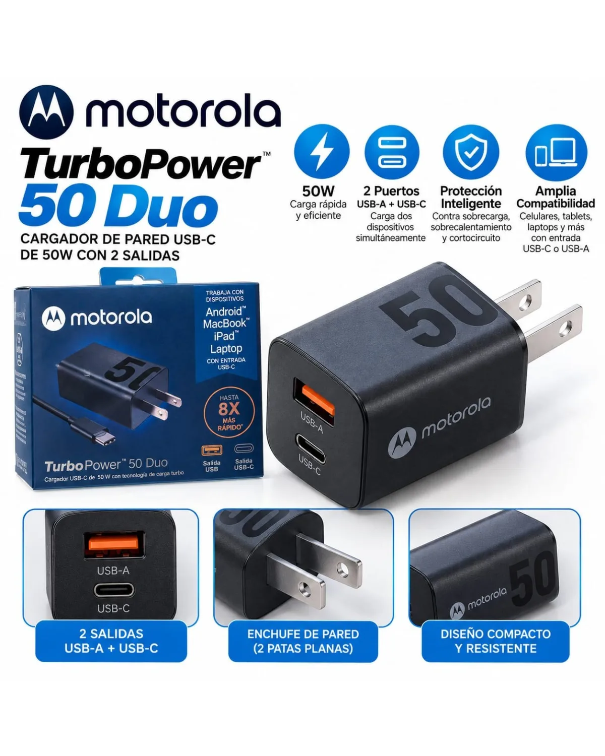 Cargador X50 de 50w con cable