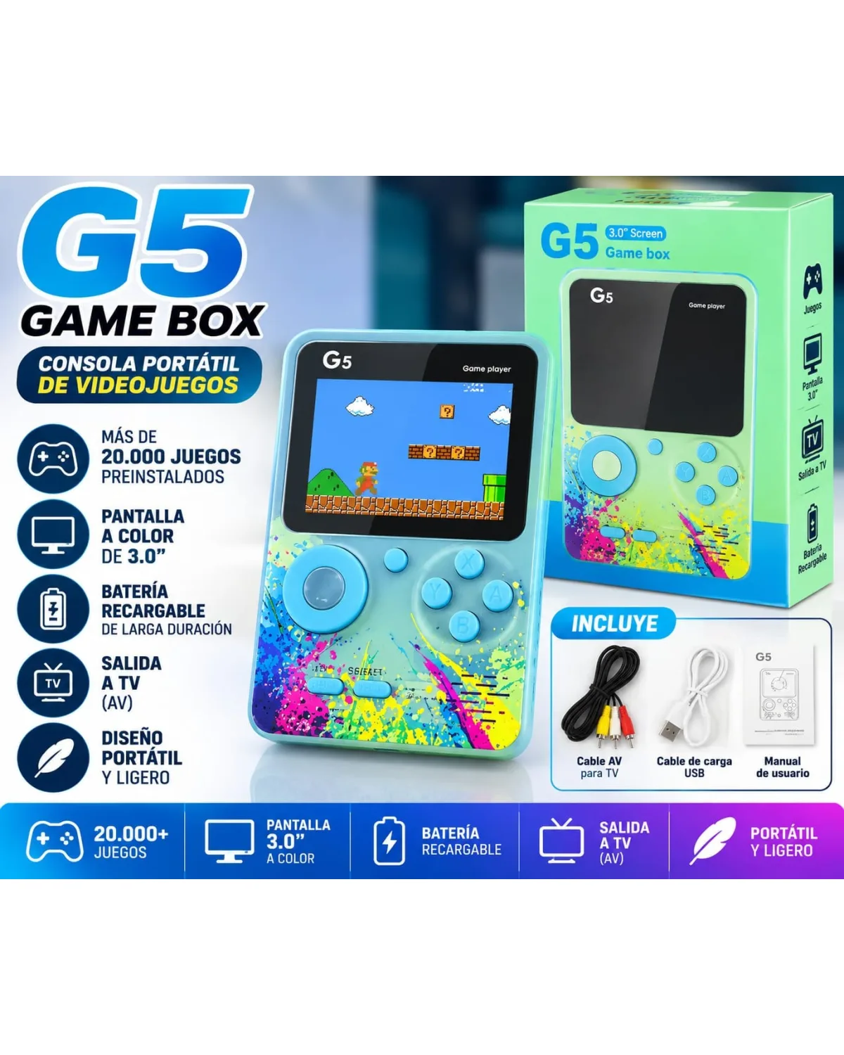 Consola juego de mano G5 Game Box