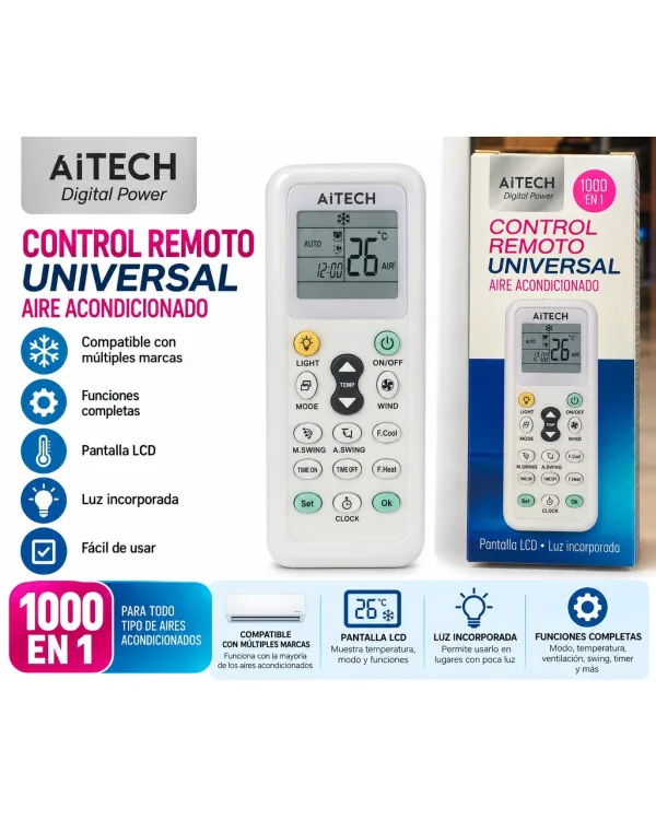 Control Remoto Aire Acondicionado UNIVERSAL