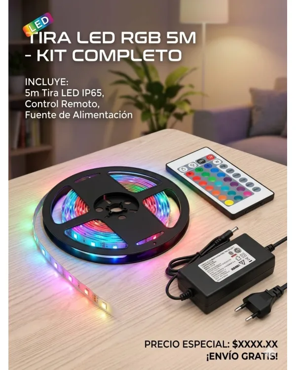 Luces Led 5metros con fuente y todo